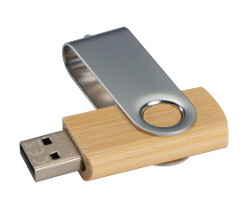 Twist USB Stick with medium wood cover 8GB