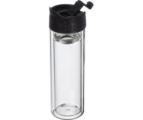 Double wall glass bottle, leakproof