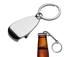 Metal keyring with bottle opener