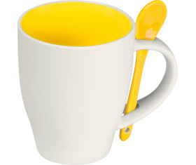 Tasse aus Porzellan mit Löffel, 250ml