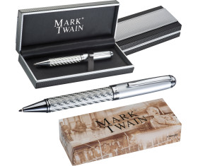 Stylo bille Mark Twain design carbone