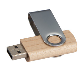 Clé USB Twist avec corps en bois claire