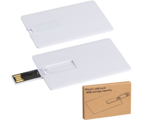 Tarjeta de memoria USB con capacidad de 8GB.